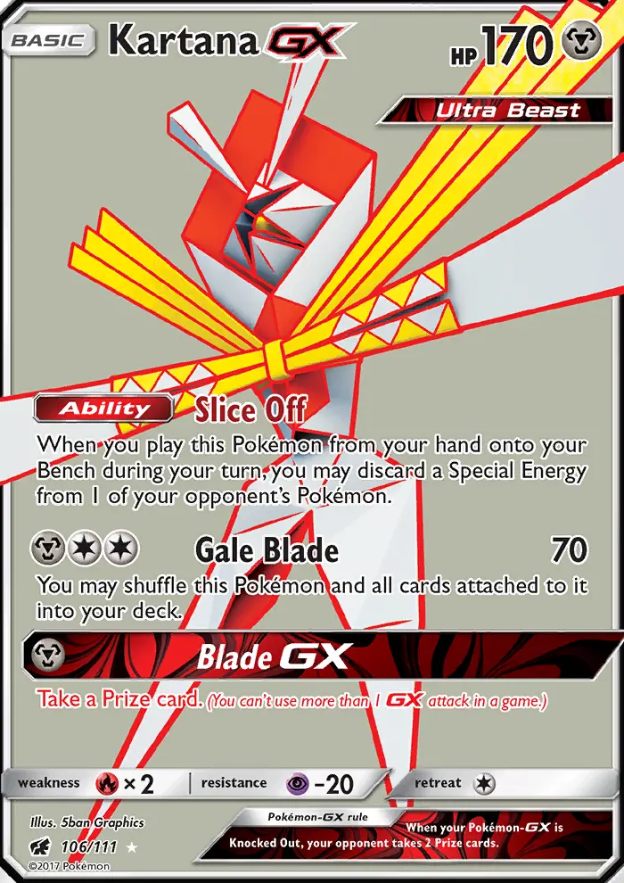 Kartana GX — Crimson Invasion card #106