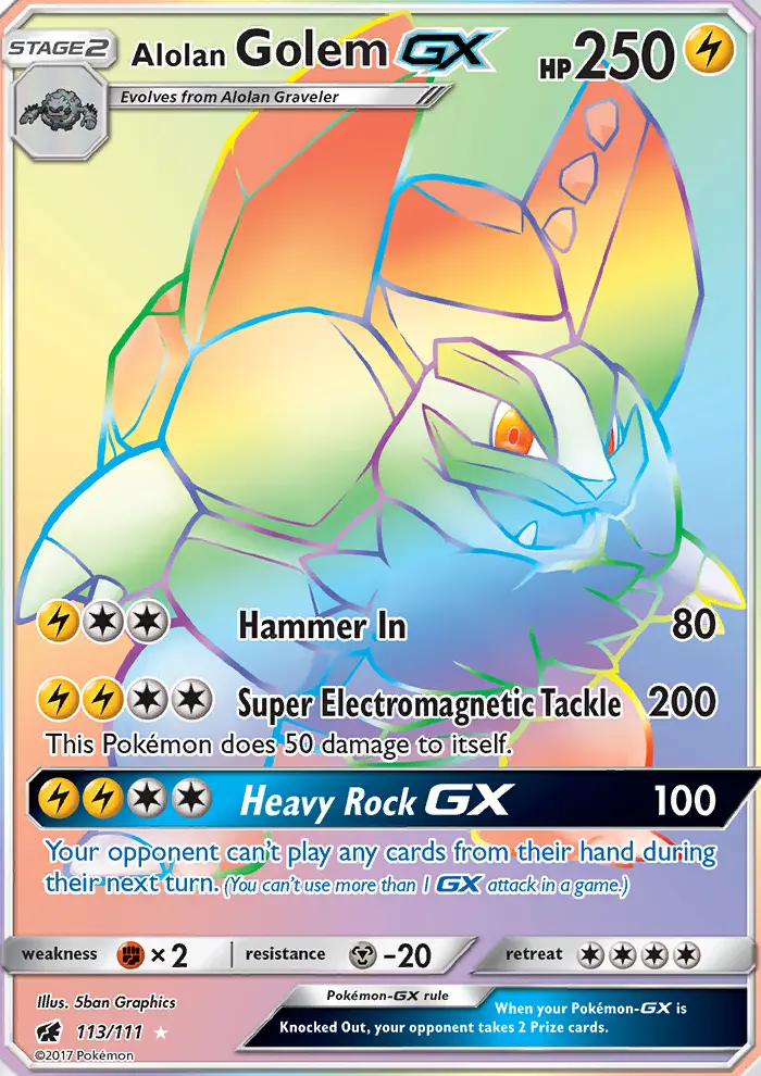 Alolan Golem GX — Crimson Invasion card #113