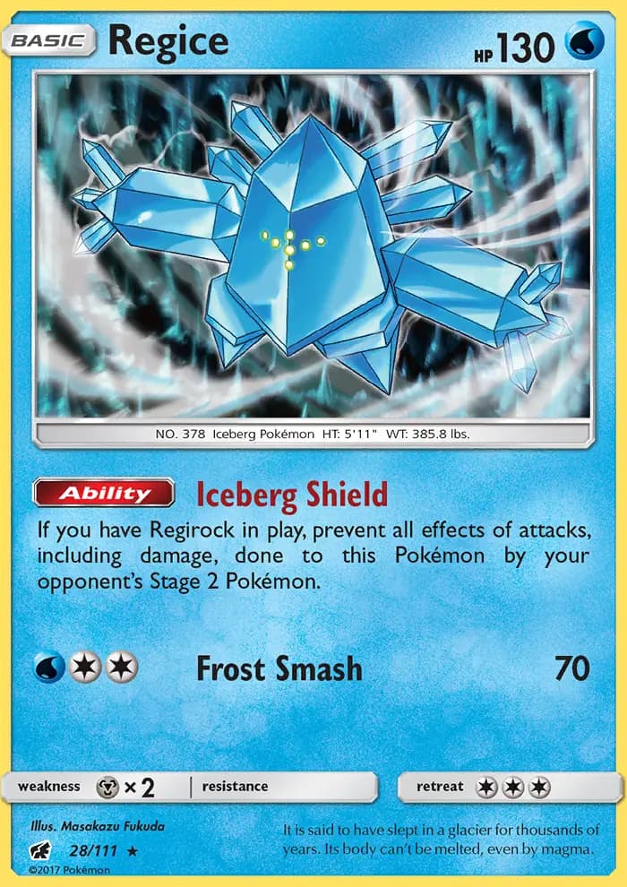 Regice — Crimson Invasion card #28