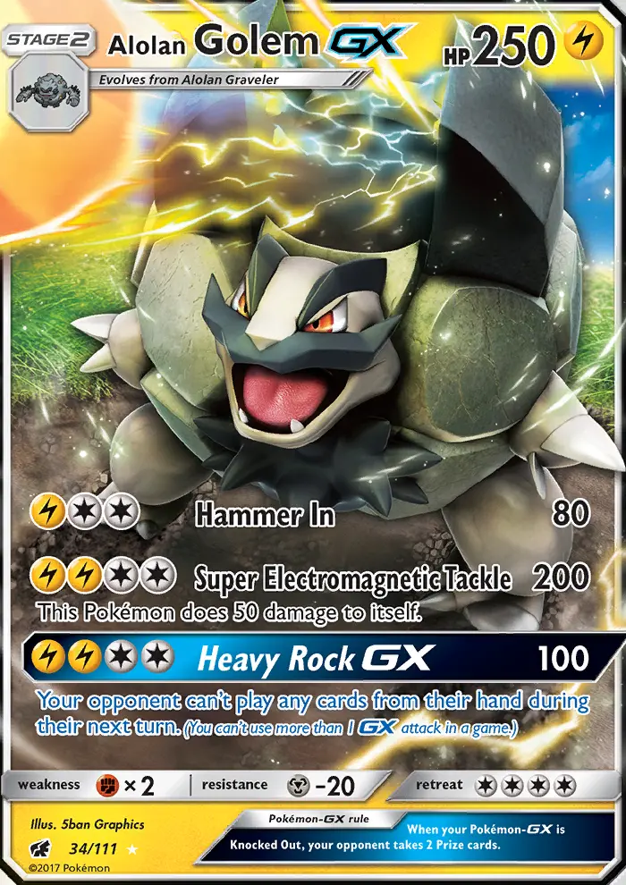 Alolan Golem GX — Crimson Invasion card #34