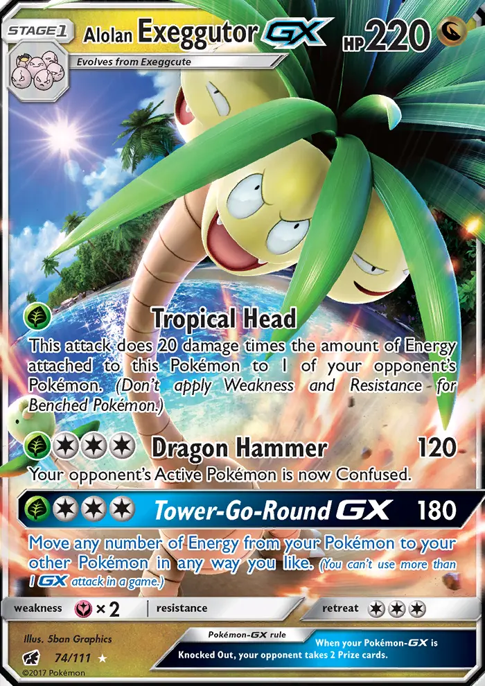 Alolan Exeggutor GX — Crimson Invasion card #74
