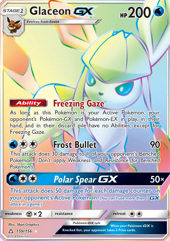Glaceon GX — Ultra Prism card #159