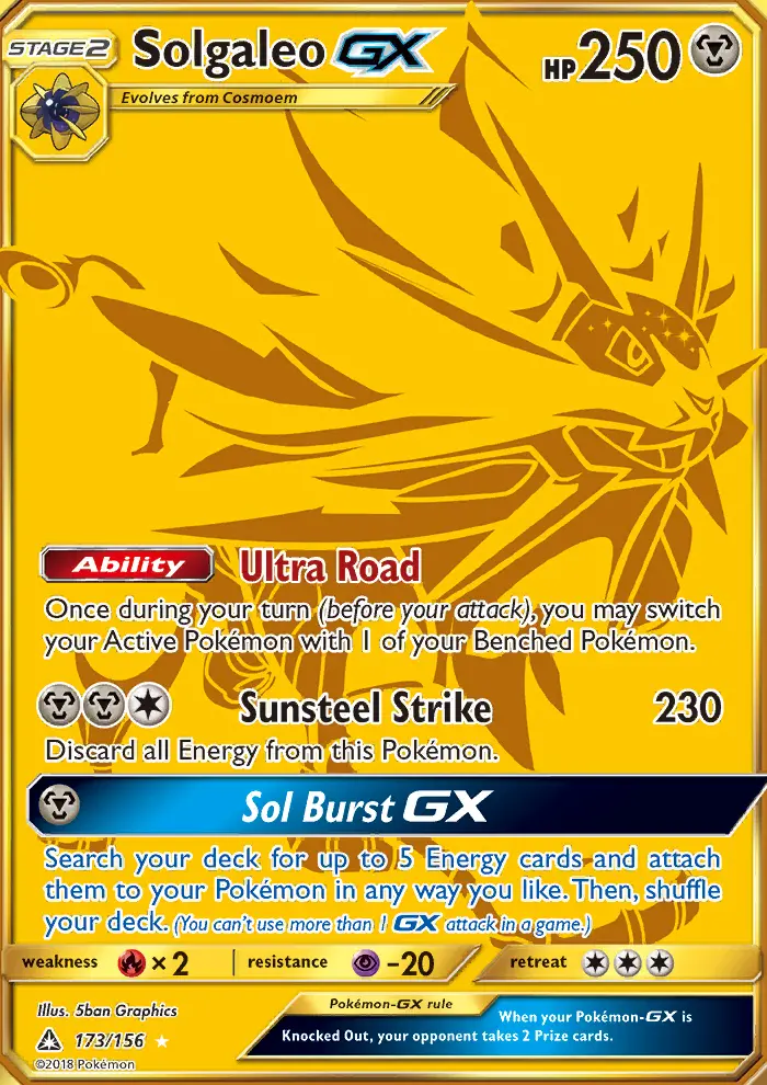 Solgaleo GX — Ultra Prism card #173