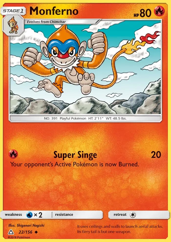 Monferno — Ultra Prism card #22
