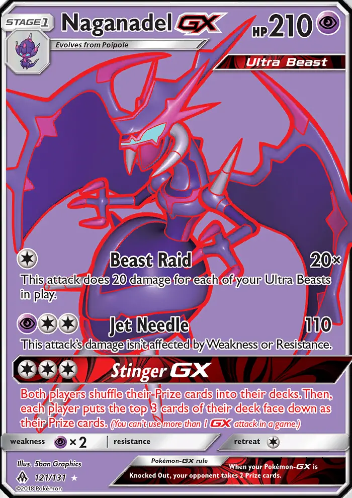 Naganadel GX — Forbidden Light card #121