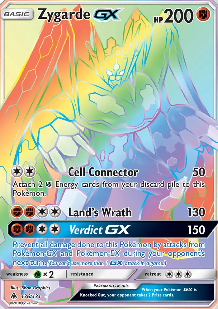 Zygarde GX — Forbidden Light card #136