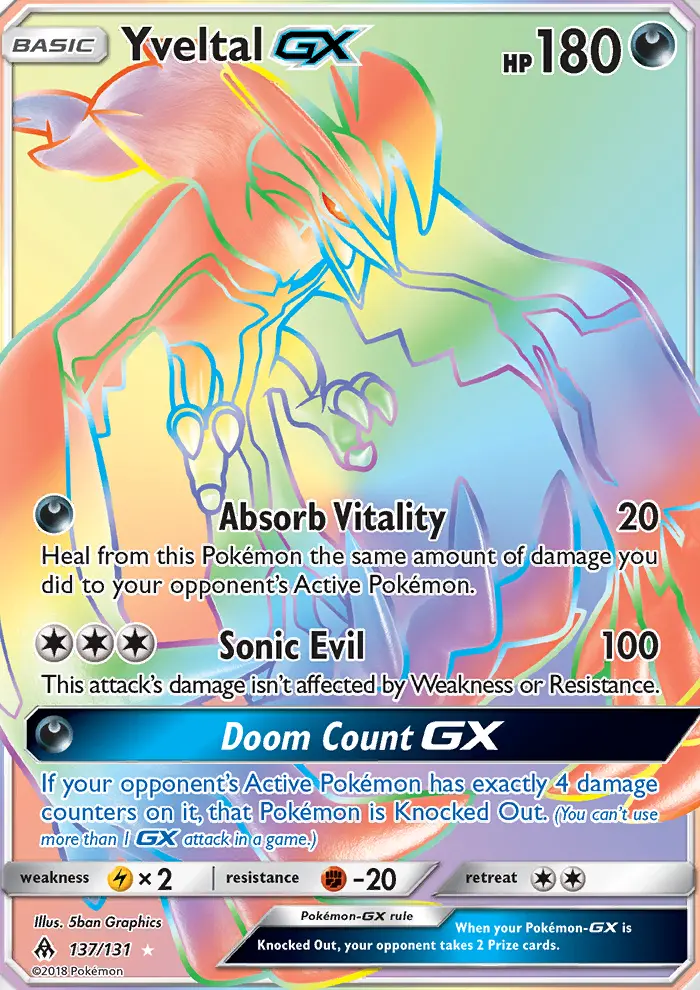 Yveltal GX — Forbidden Light card #137