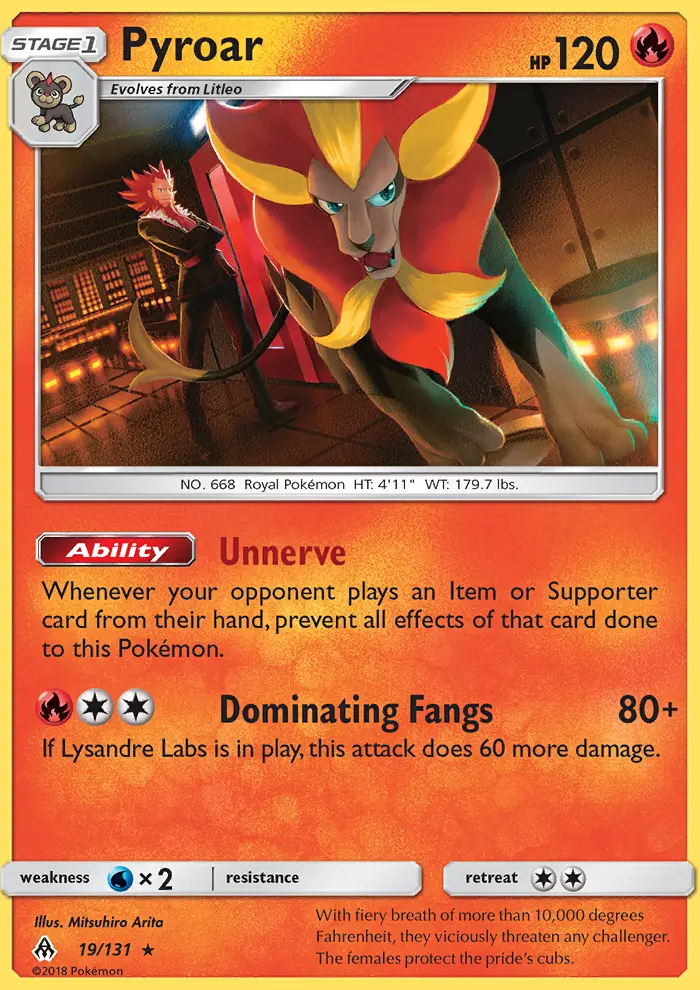 Pyroar — Forbidden Light card #19