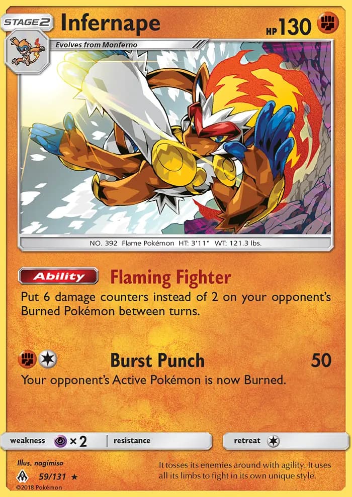 Infernape — Forbidden Light card #59