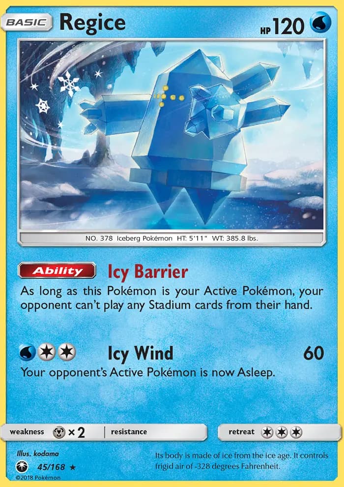 Regice — Celestial Storm card #45