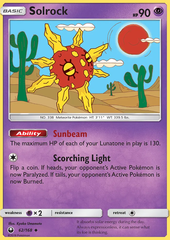 Solrock — Celestial Storm card #62