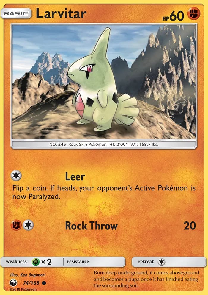 Larvitar — Celestial Storm card #74