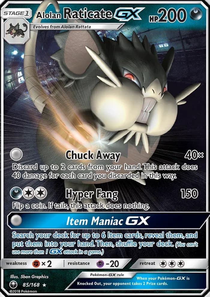 Alolan Raticate GX — Celestial Storm card #85