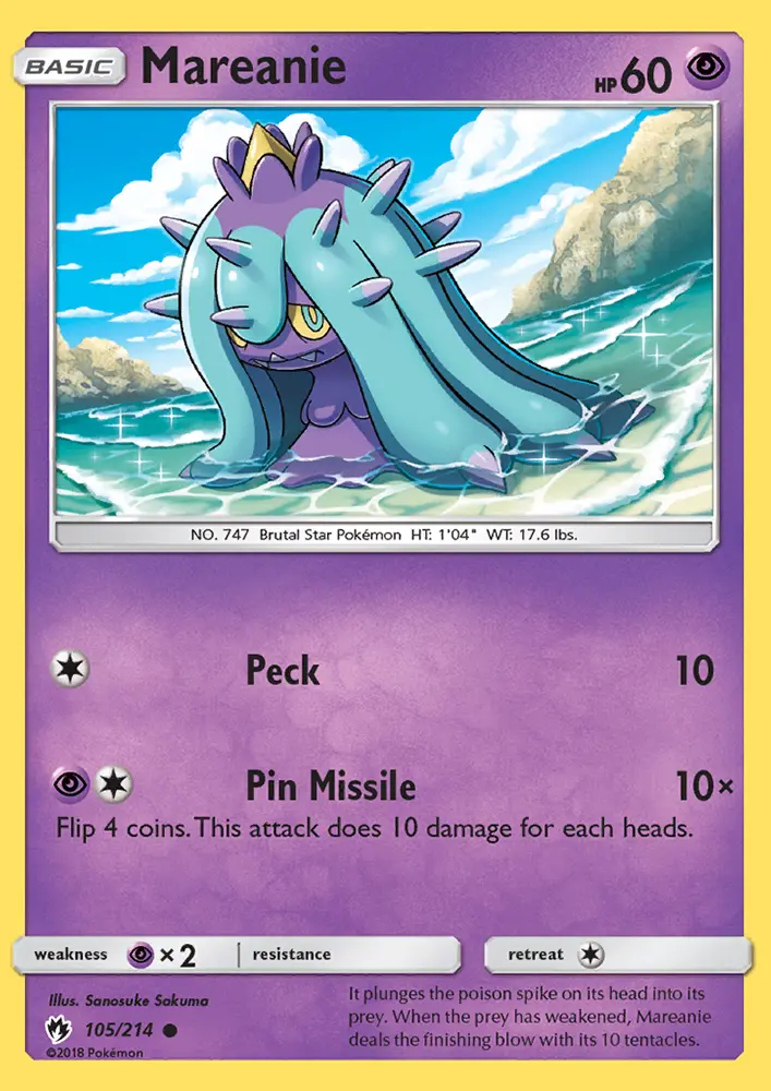 Mareanie — Lost Thunder card #105