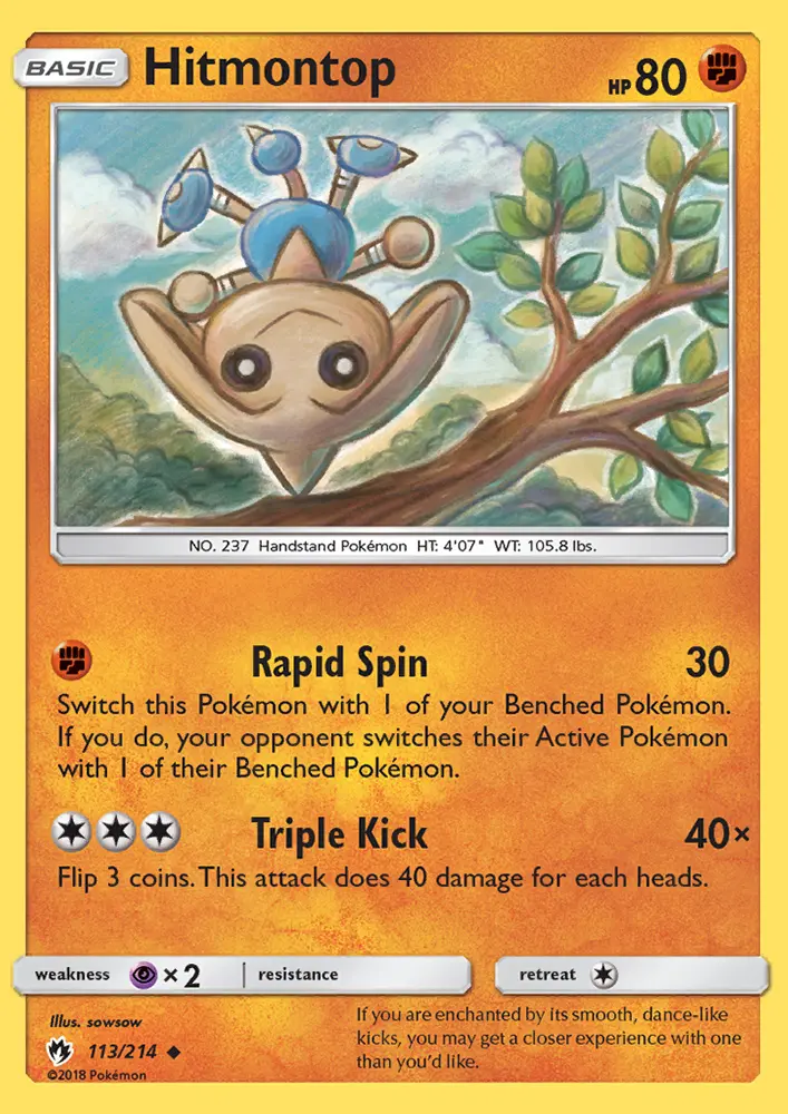 Hitmontop — Lost Thunder card #113