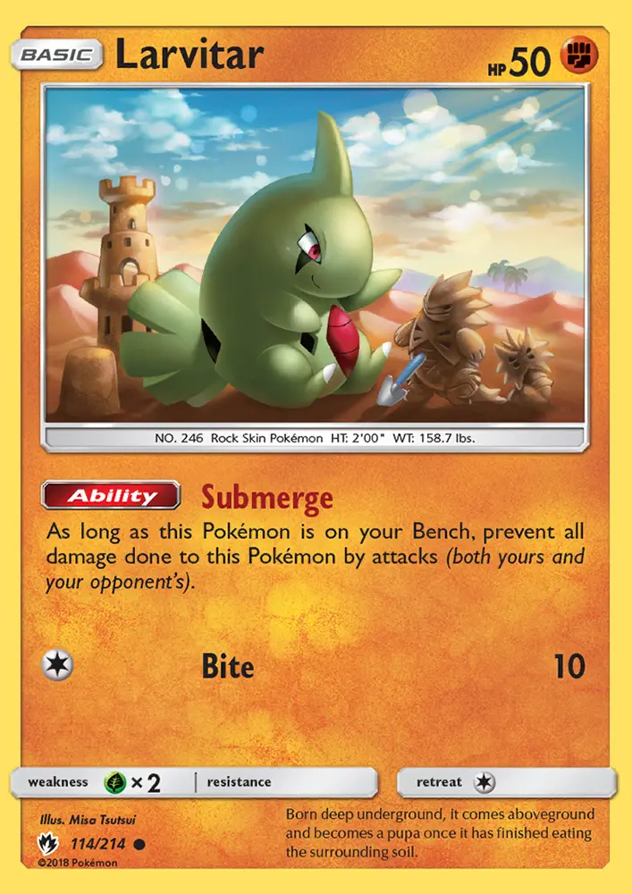 Larvitar — Lost Thunder card #114