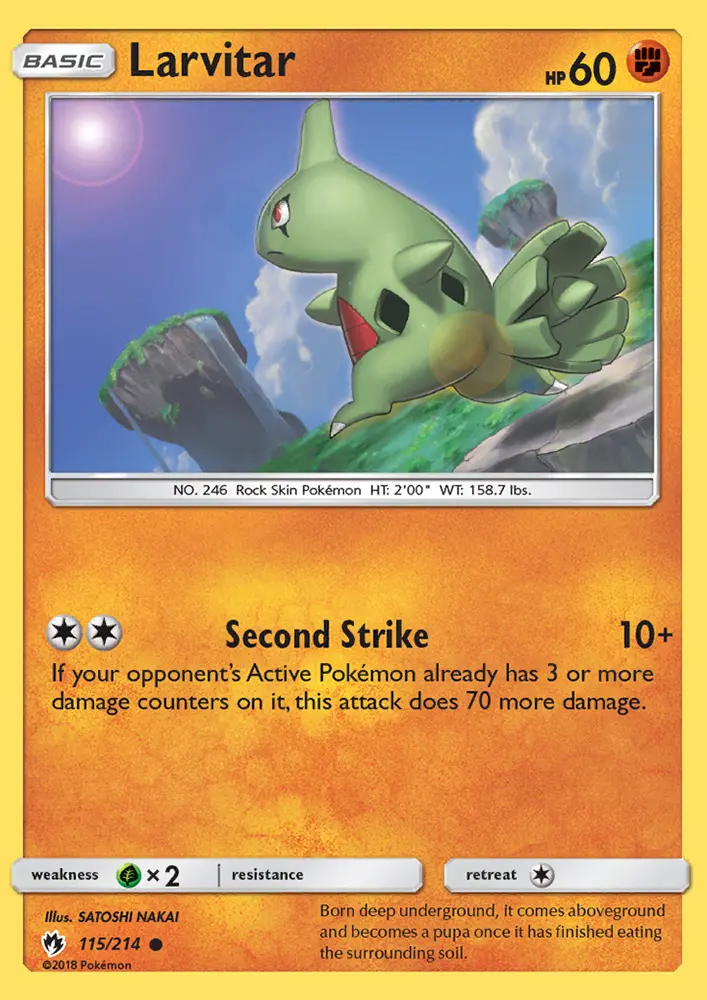 Larvitar — Lost Thunder card #115