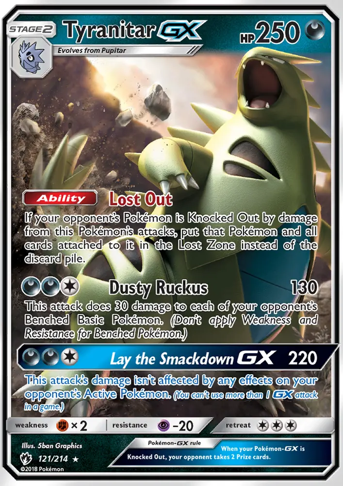Tyranitar GX — Lost Thunder card #121