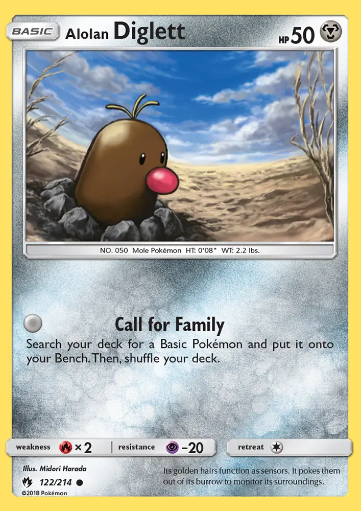 Alolan Diglett — Lost Thunder card #122