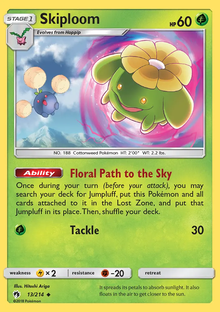 Skiploom — Lost Thunder card #13