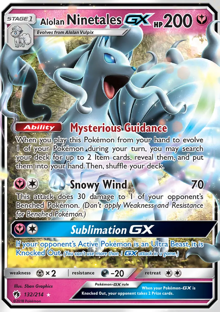 Alolan Ninetales GX — Lost Thunder card #132