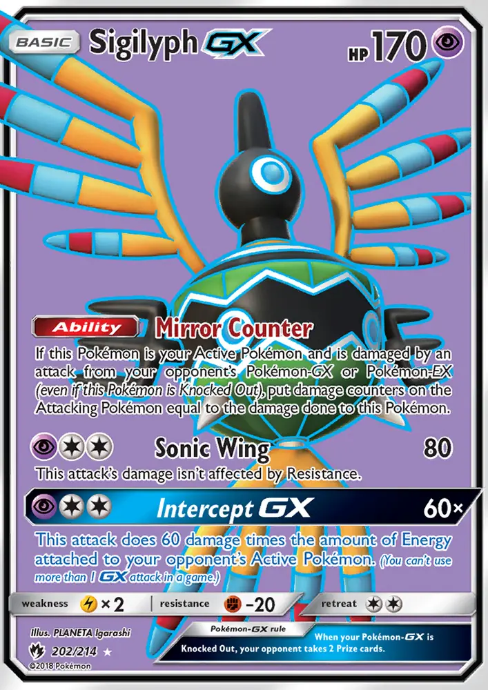 Sigilyph GX — Lost Thunder card #202