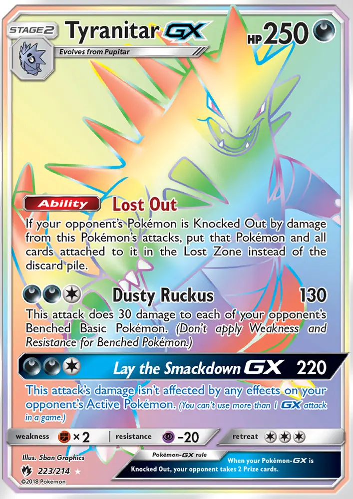 Tyranitar GX — Lost Thunder card #223