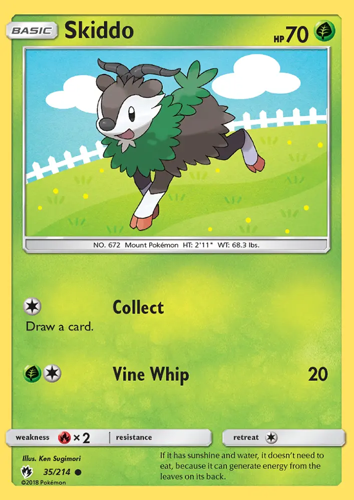 Skiddo — Lost Thunder card #35
