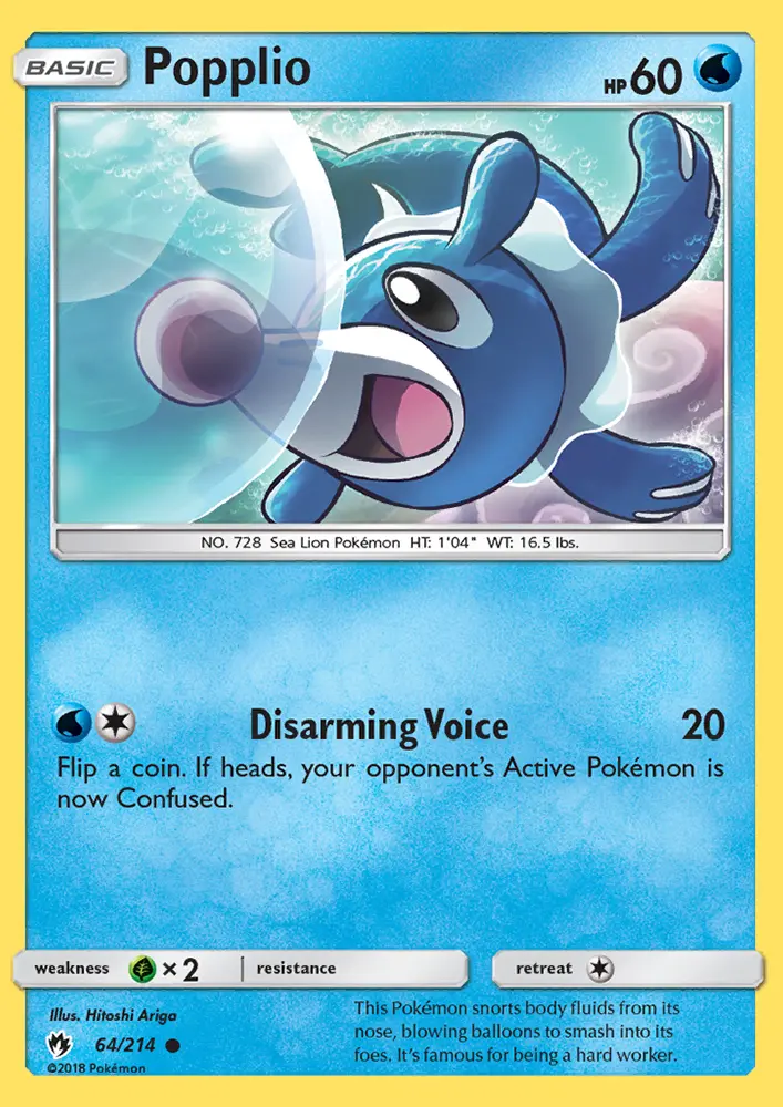 Popplio — Lost Thunder card #64