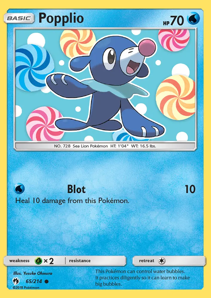 Popplio — Lost Thunder card #65