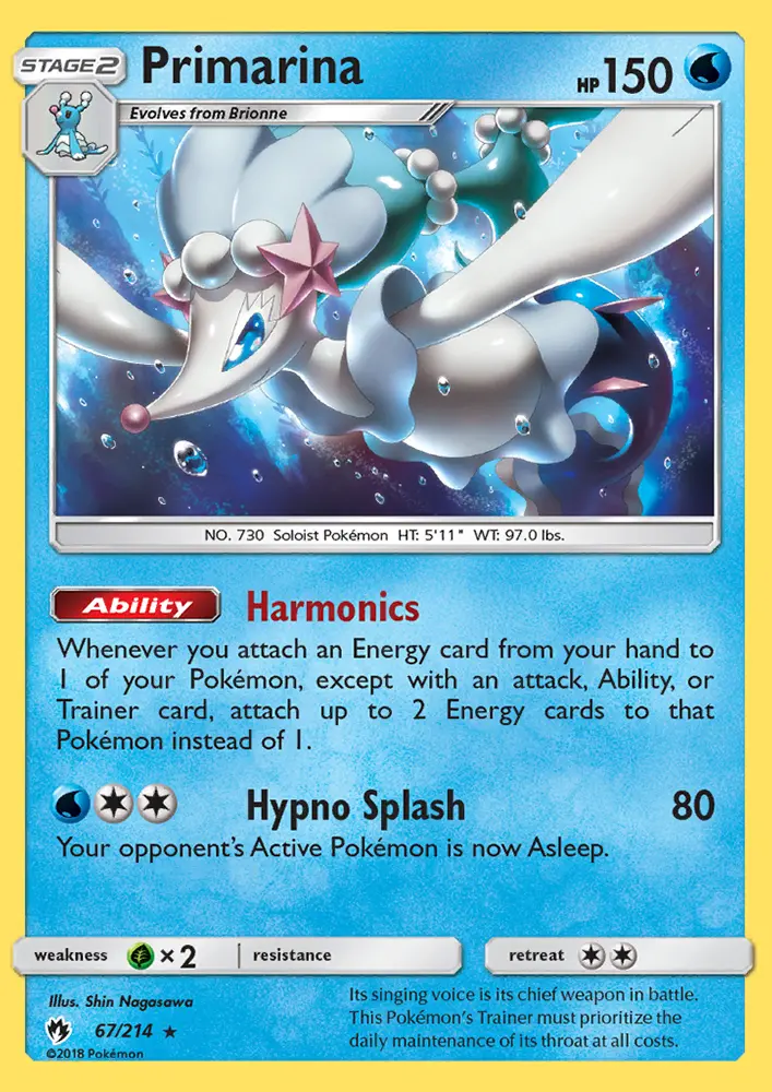 Primarina — Lost Thunder card #67