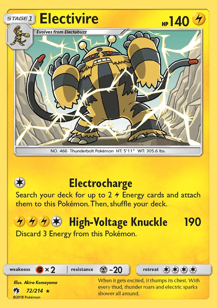 Electivire — Lost Thunder card #72