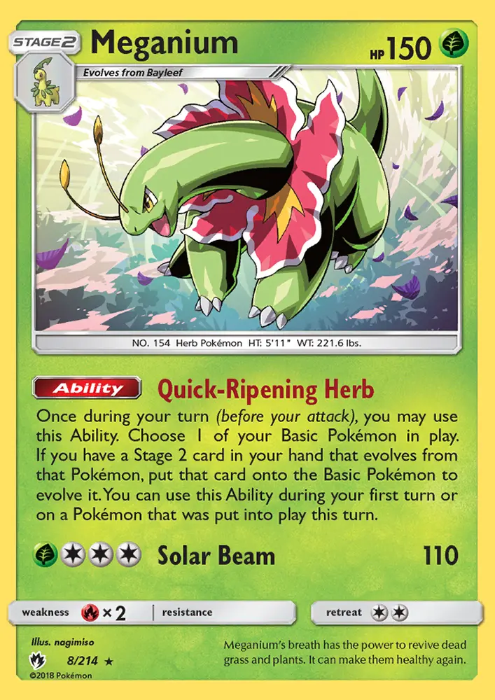 Meganium — Lost Thunder card #8
