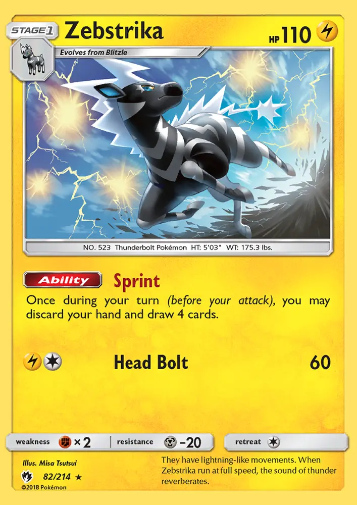 Zebstrika — Lost Thunder card #82