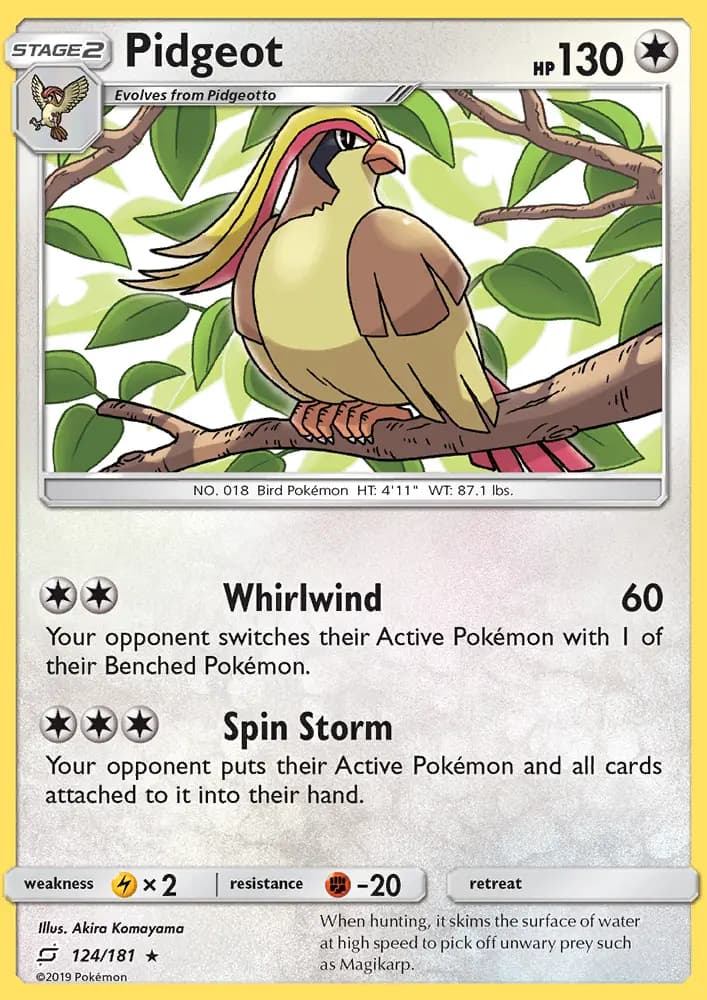 Pidgeot — Team Up card #124