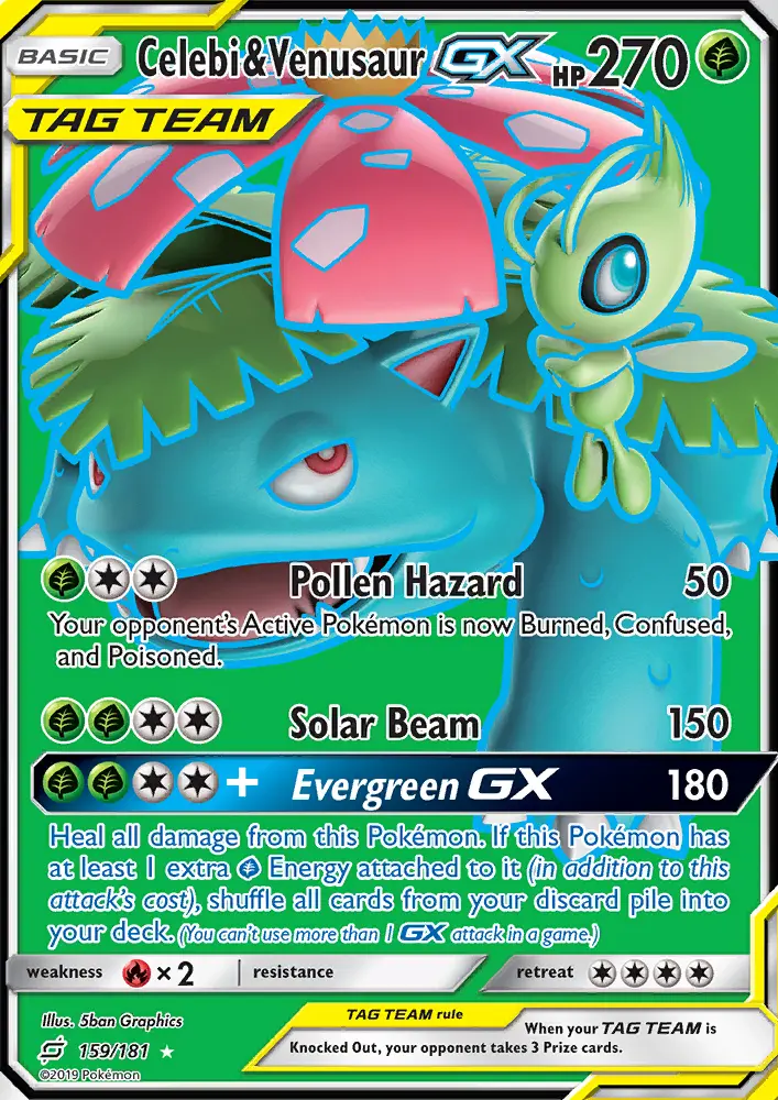 Celebi & Venusaur GX — Team Up card #159