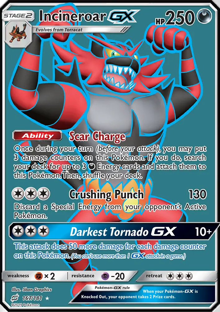 Incineroar GX — Team Up card #167