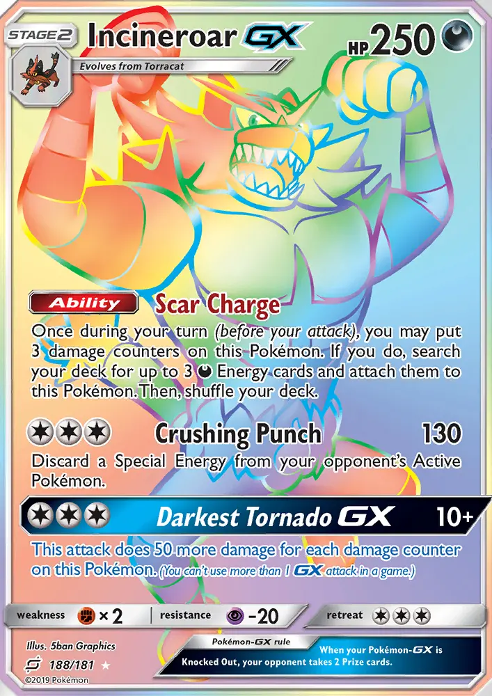 Incineroar GX — Team Up card #188