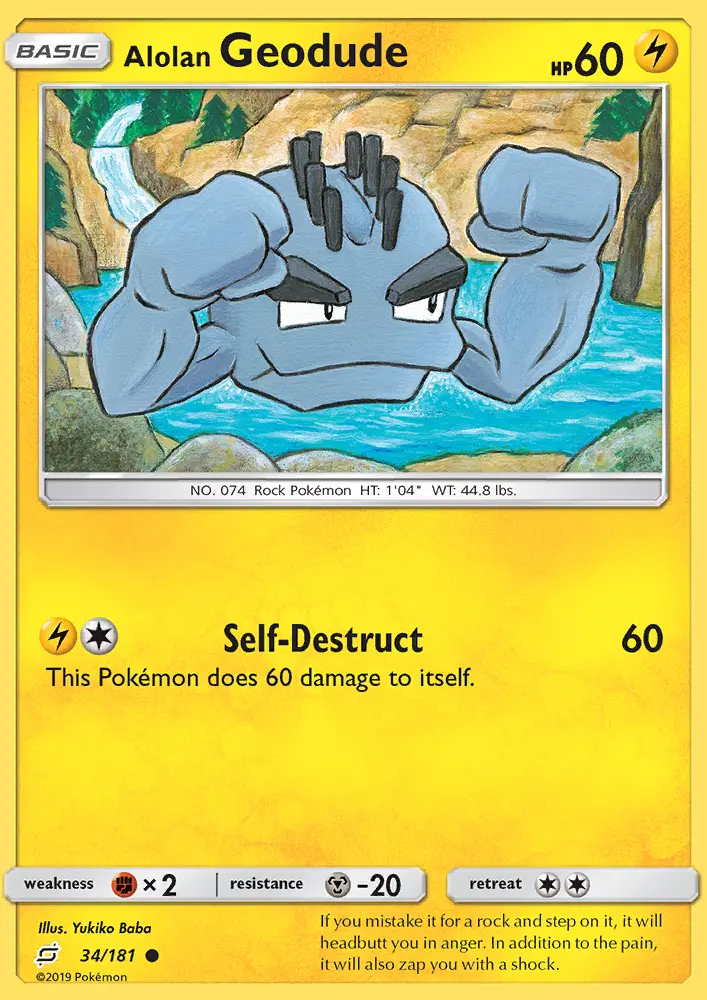 Alolan Geodude — Team Up card #34