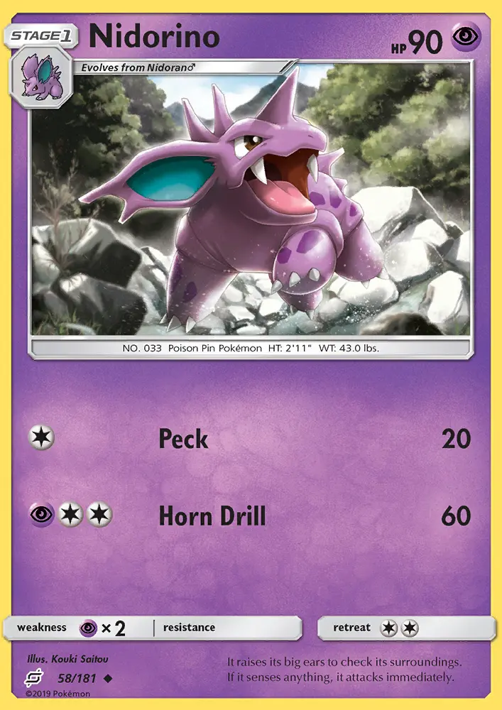 Nidorino — Team Up card #58