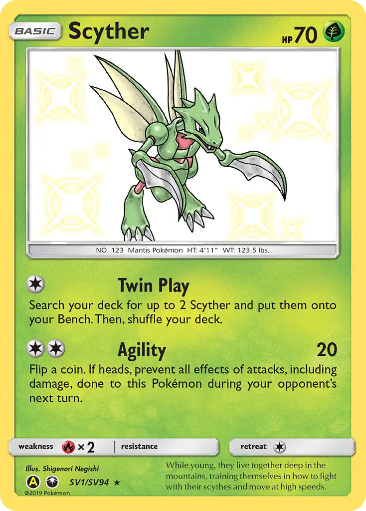Scyther — Hidden Fates Shiny Vault card #SV1