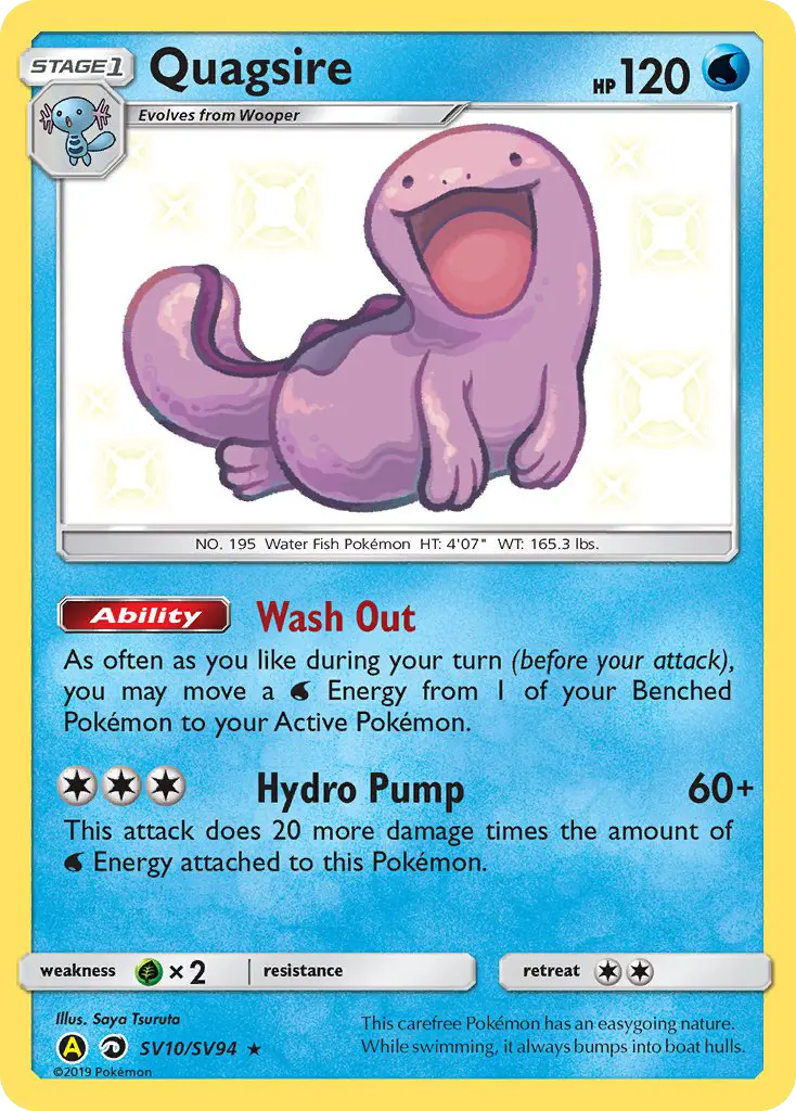 Quagsire — Hidden Fates Shiny Vault card #SV10