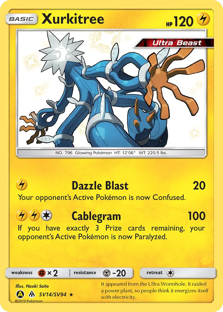 Xurkitree — Hidden Fates Shiny Vault card #SV14
