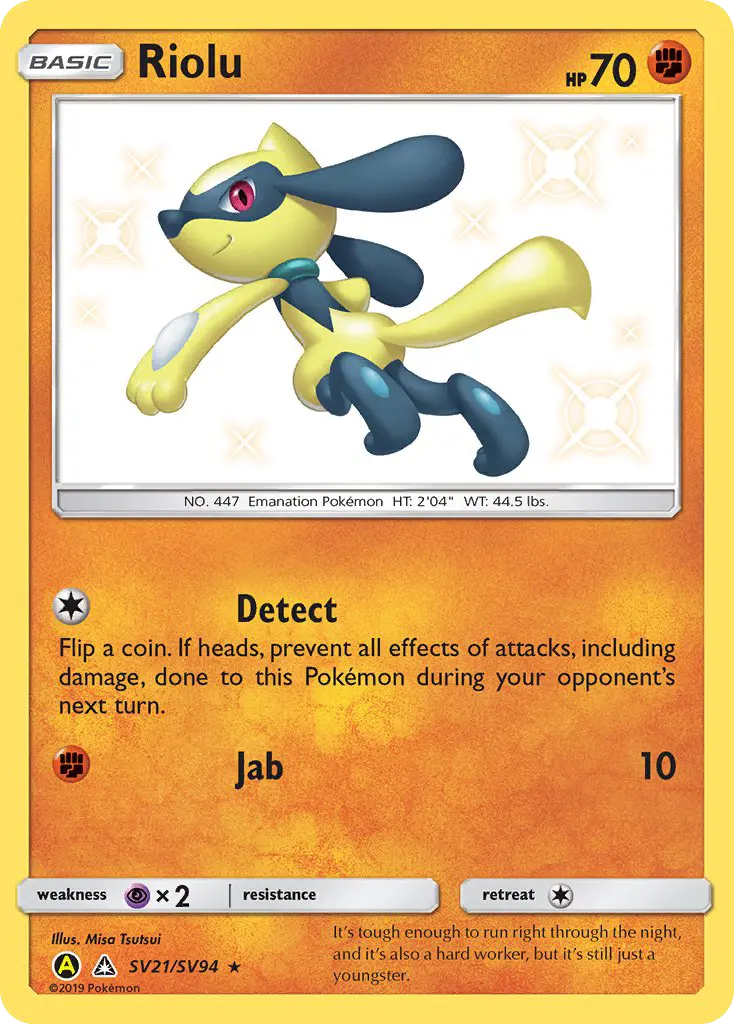 Riolu — Hidden Fates Shiny Vault card #SV21