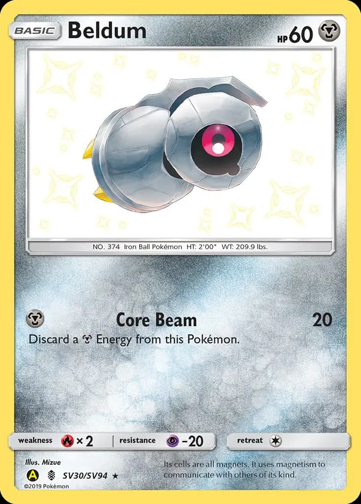 Beldum — Hidden Fates Shiny Vault card #SV30