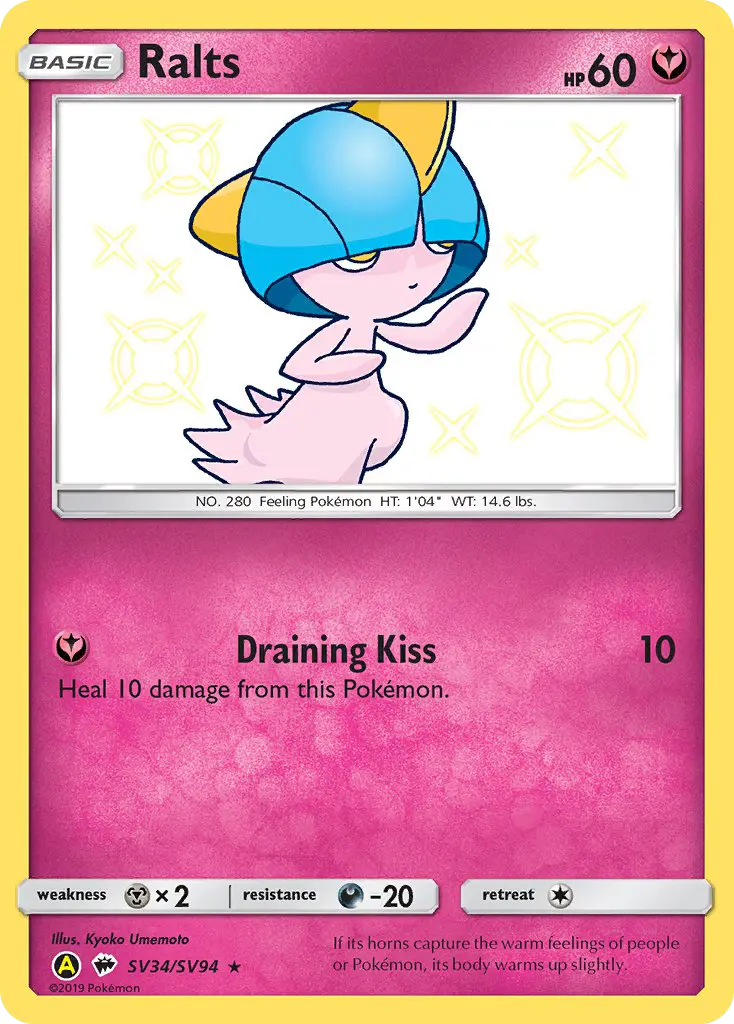 Ralts — Hidden Fates Shiny Vault card #SV34