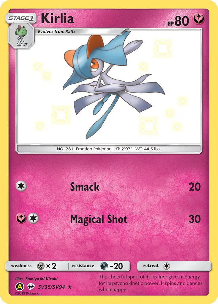 Kirlia — Hidden Fates Shiny Vault card #SV35