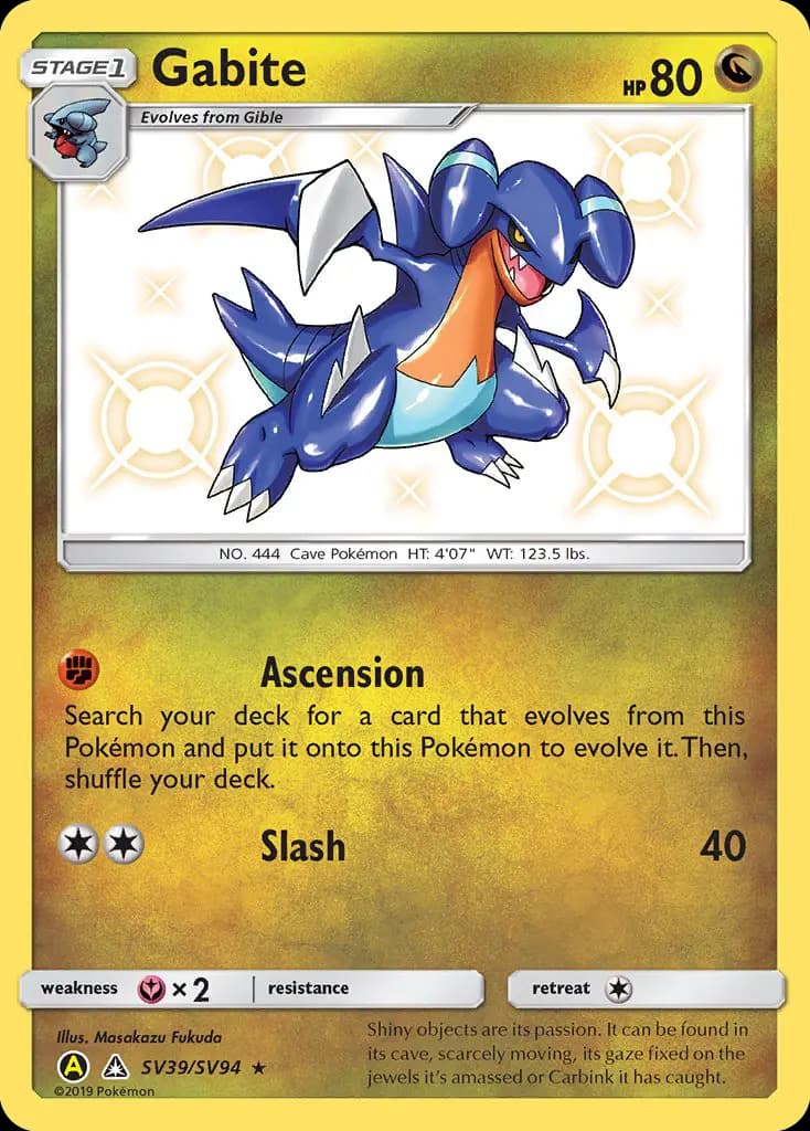 Gabite — Hidden Fates Shiny Vault card #SV39