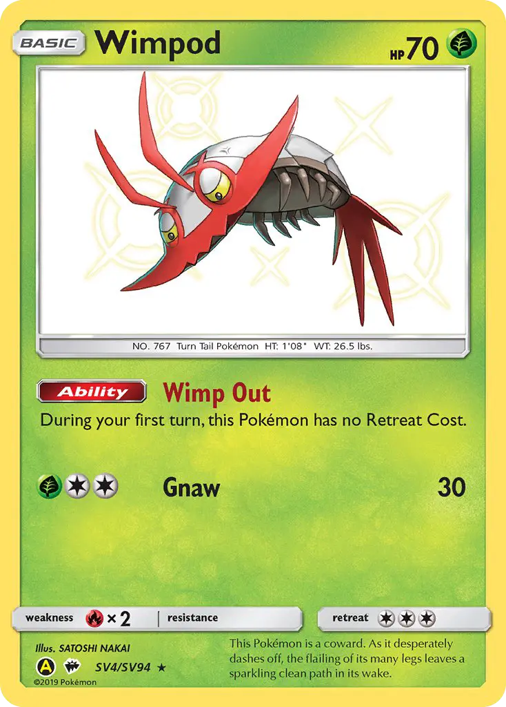 Wimpod — Hidden Fates Shiny Vault card #SV4