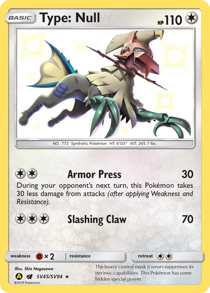 Type: Null — Hidden Fates Shiny Vault card #SV45